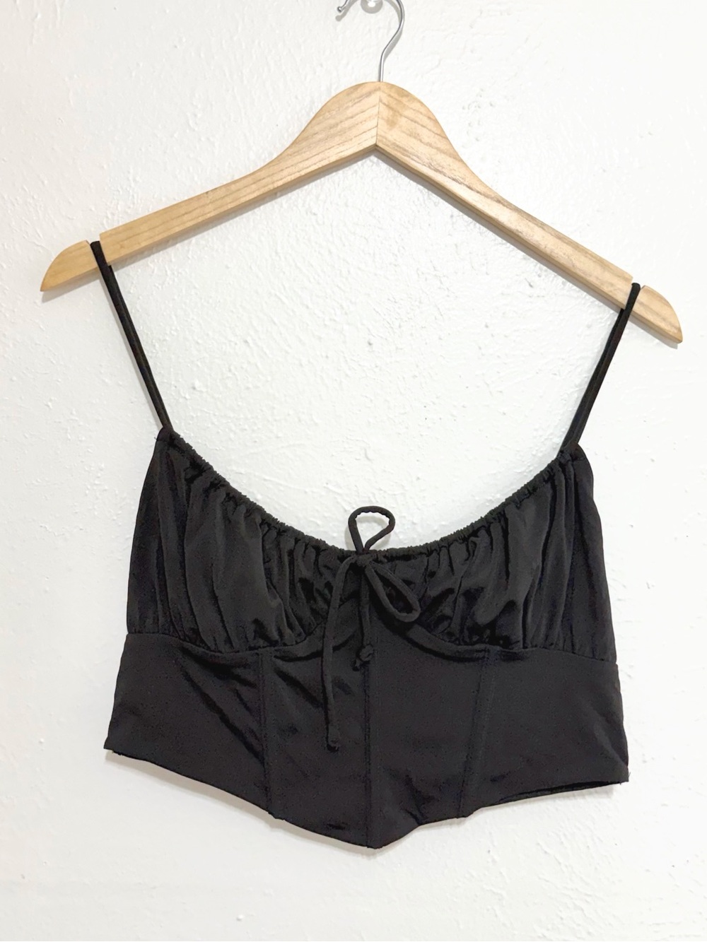 Garage Black Corset Milkmaid Cami Crop Top Women Medium